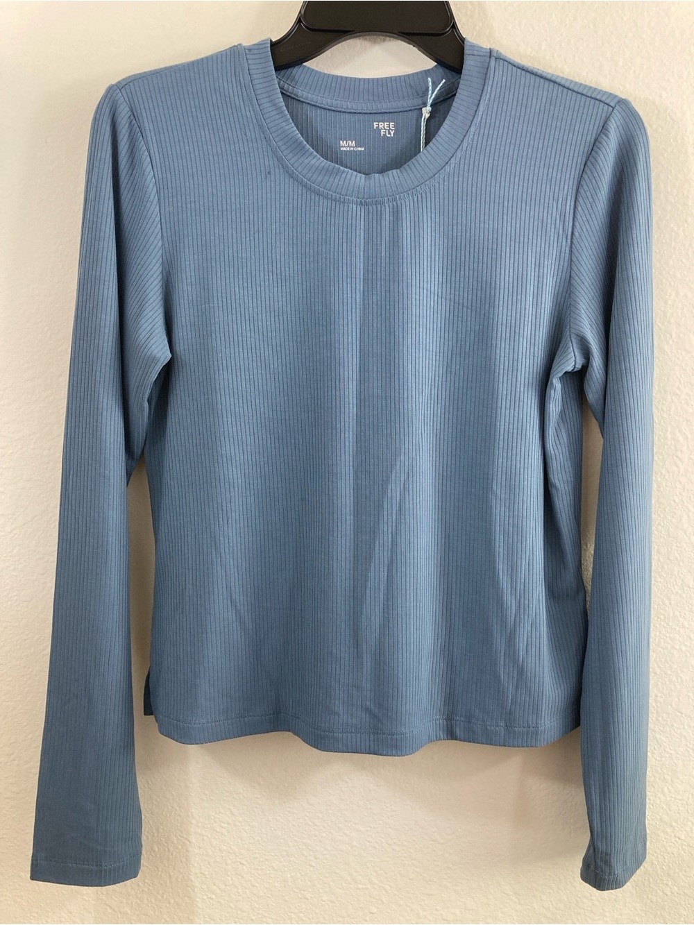Free Fly Ribbed Bamboo Long Sleeve Pacific Blue Women’s M NWT